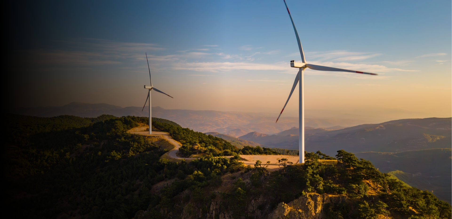 Wind turbines on a hillside