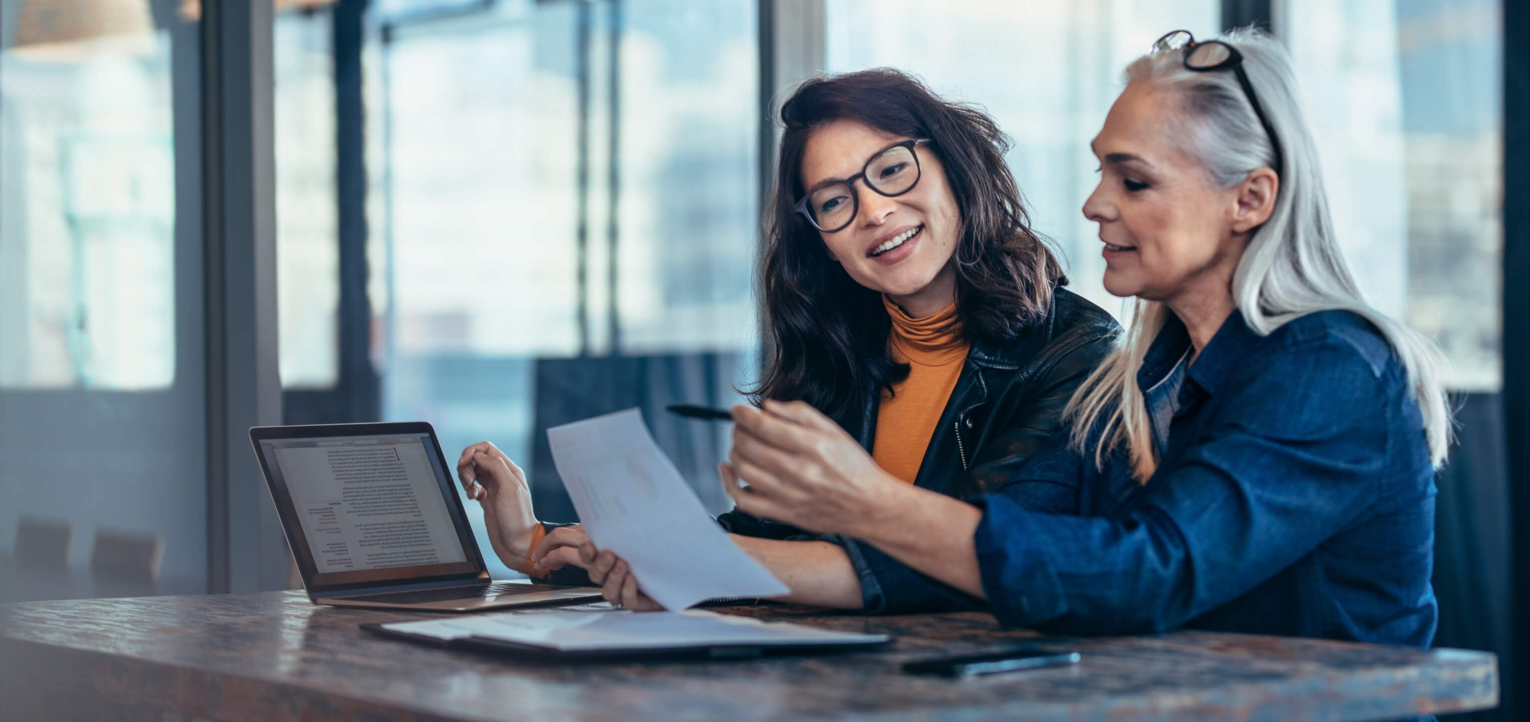 Professionals discussing business