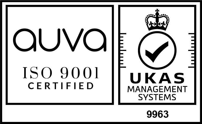 ISO 9001 certified logo with UKAS management systems accreditation mark